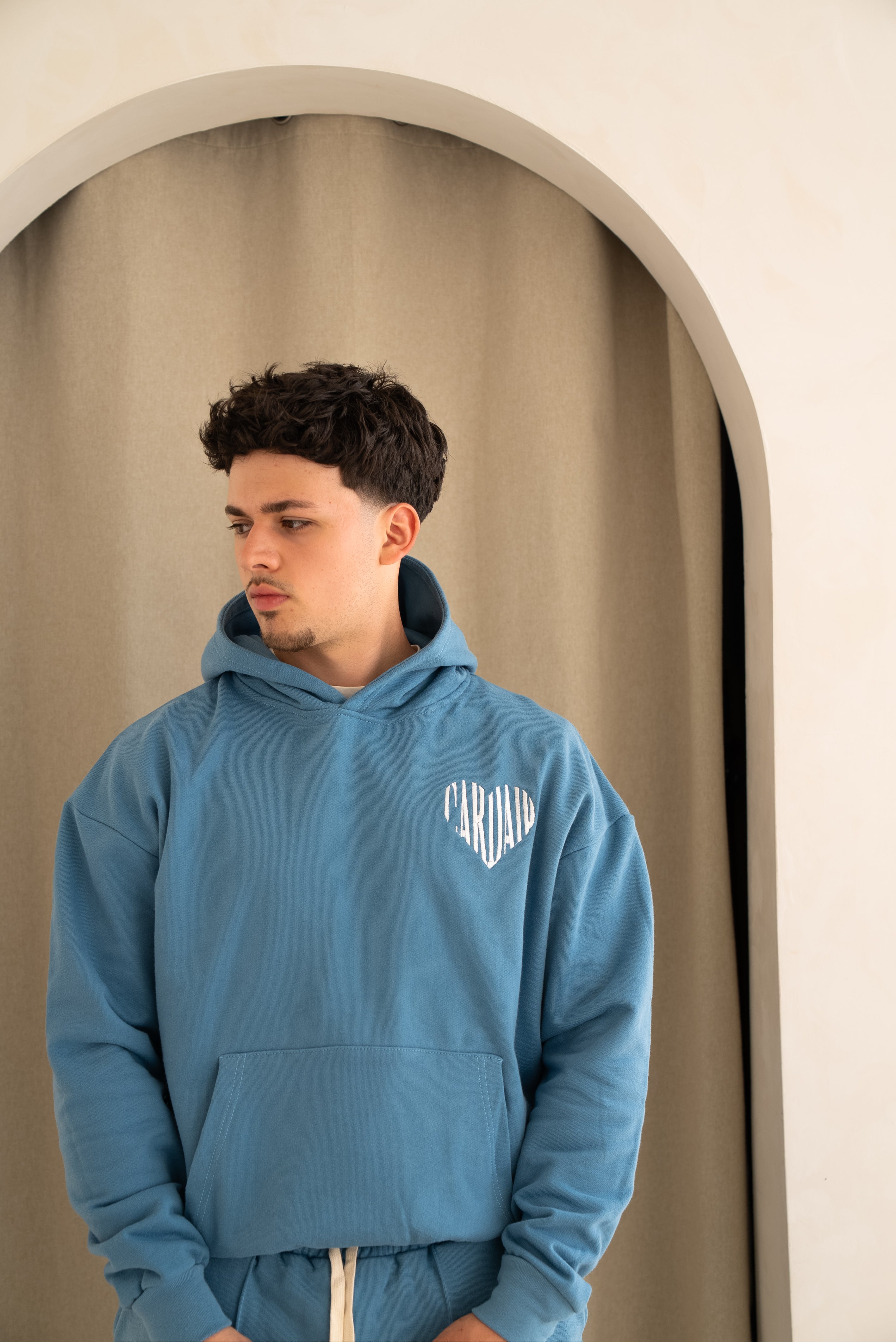 Cardair Embroidered Heart Blue Hoodie